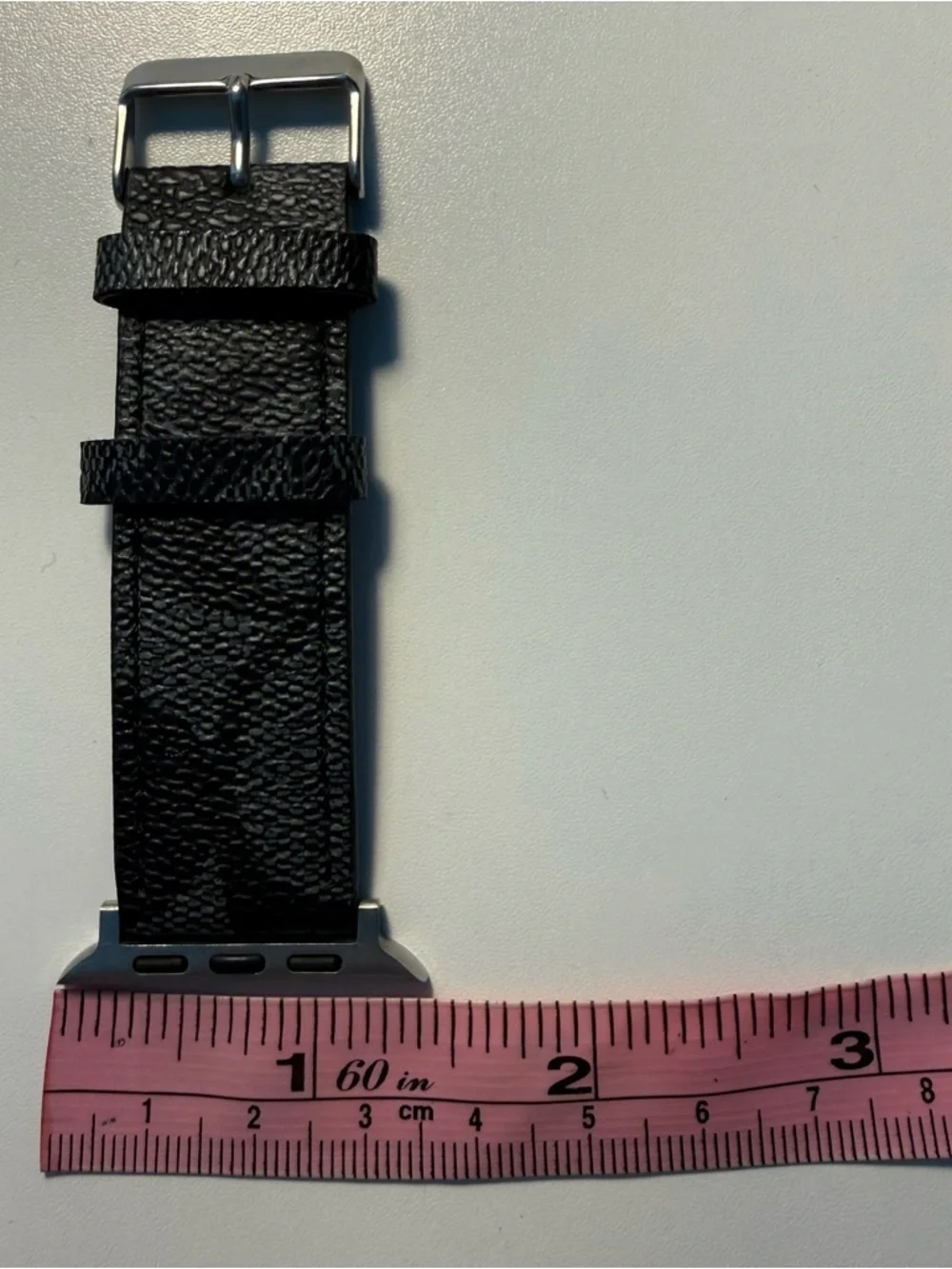 Authentic COACH Black Signature C Leather Apple Watch Band 42mm 44mm 45mm 49mm